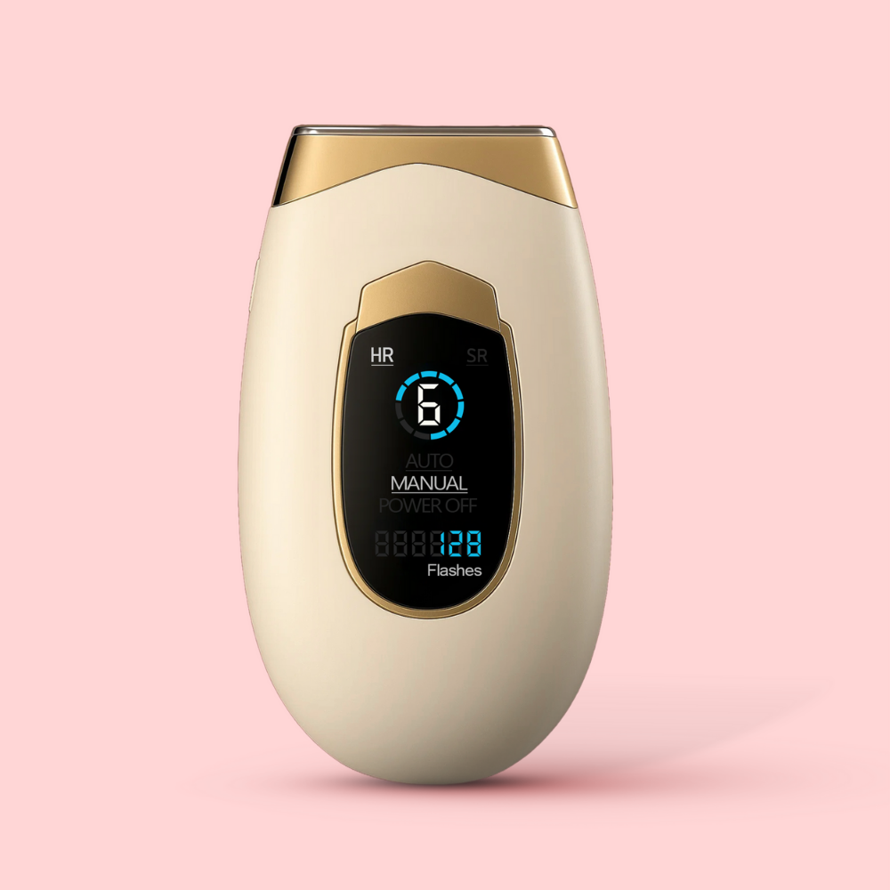 Aparelho de depilação IPL Lumina da Lumisilk com design elegante, visor digital e 6 níveis de intensidade.